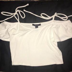 Ribbed Crop Top w/ Ruffle Sleeves